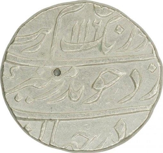 Silver Rupee of Aurangzeb Alamgir of Burhanpur Mint.