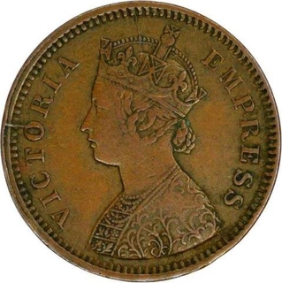 Copper half pice of Bikanir state of Ganga Singhji with the name of Victoria Empress.