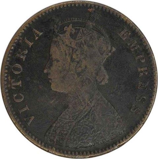 Copper one quarter anna of Dewas state of Narayan rao with the name of Victoria empress.