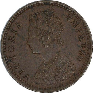 Copper one twelth Anna of Dhar state of Anand Rao III with the name of Victoria Empress.