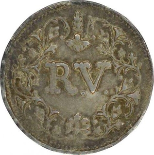 Silver Velli Fanam of Travancore of Rama Varma IV.  