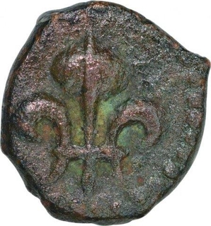 Bronze Half Doudou of India French of Pondichery Mint.