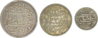 Set of Silver Rupee Three of different denominations of Bengal Presidency in the name of Shah Alam II.