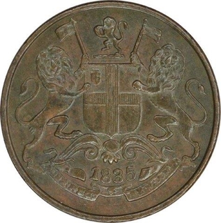 Copper One Quarter Anna of East India Company of Calcutta Mint of 1835.