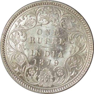 Silver Rupee Victoria Empress of Bombay Mint of 1879.