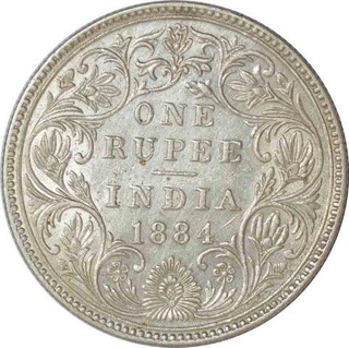 Silver Rupee of  Victoria Empress of Bombay Mint of 1884.