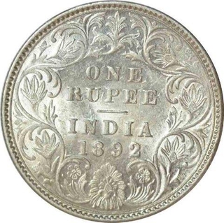 Silver Rupee of Victoria Empress of Bombay Mint of 1892.