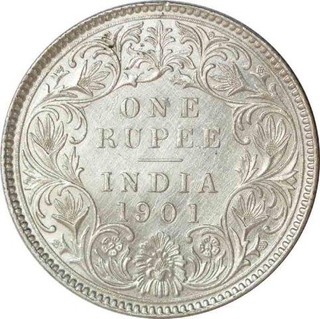 Silver Rupee of Victoria Empress of Bombay Mint of 1901.