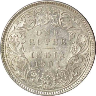 Silver Rupee of Victoria Empress of Bombay Mint of 1901.