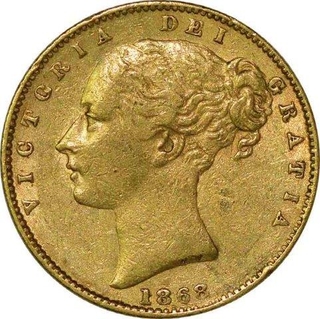 Gold Sovereign of United Kingdom of Victoria Queen.