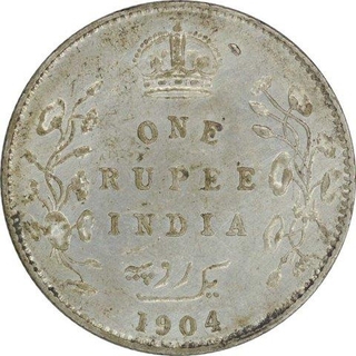 Silver Rupee of King Edward VII of Bombay Mint of 1904.