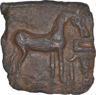 Rare Copper Square Coin of Chola Dynasty of Sangam Period.