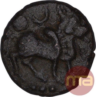 Copper Kasu Coin of Devaraya I of Sangama Dynasty of Vijayanagar Empire.