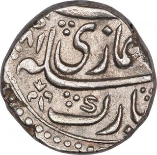 Silver One Rupee Coin of Shah Alam II of Kankurti Mint.