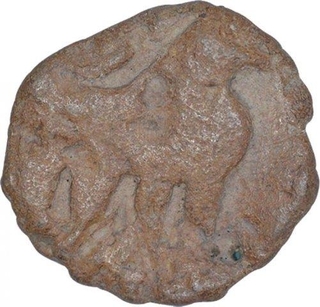 Extremely Rare Copper Drachma Coin of Western Kshatrapas of Nahapana.