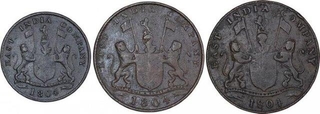 Set of Three Copper Half Pice One Pice & Two Pice Coin of Bombay Presidency.