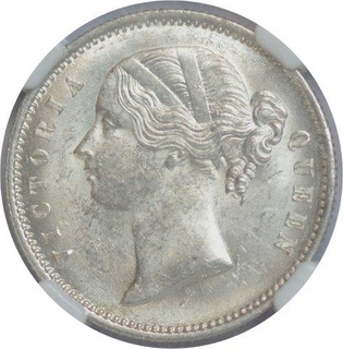 Silver Half Rupee Coin of Victoria Queen of Calcutta Mint of 1840.