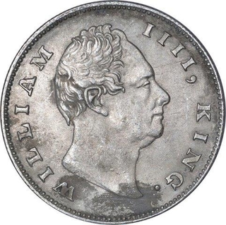 Rare  Silver One Rupee Coin of King William IIII of Calcutta Mint of 1835.