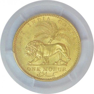 Gold One Mohur Coin of Victoria Queen of Calcutta Mint of 1841.