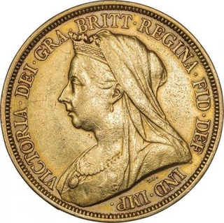 Rare Gold Five Pound Soverign Coin of Victoria D G of United Kingdom.