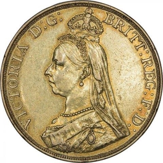 Rare Gold Five Pound Coin of Victoria D G of United Kingom.