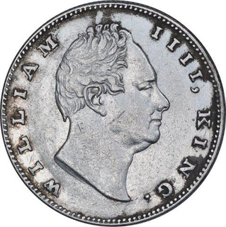 Silver One Rupee Coin of King William IIII of Bombay Mint of 1835.