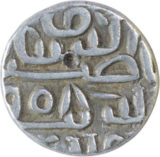 Silver Quarter Tanka Coin of Nasir ud Din Mahmud Shah I of Mustafabad Mint of Gujarat Sultanate.