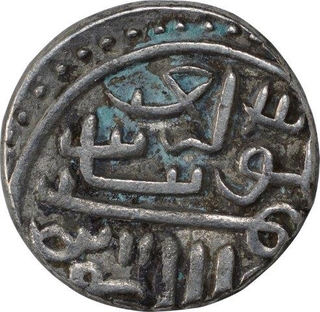 Silver Tanka of Shams al din Muzaffar III of Gujarat Sultanate.