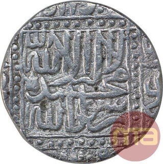 Silver One Rupee Coin of Akbar of Ahmadabad Mint.