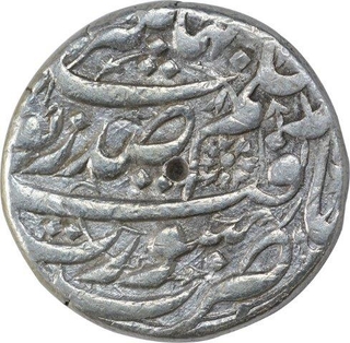 Rare Silver One Rupee Coin of Nurjahan of Surat Mint.