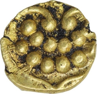 Gold Fanam Coin of Tanjavur Maratha of Maratha Confederacy.