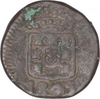 Copper Three Reis Coin of Maria II of Goa of Indo Portuguese. 