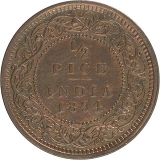 Copper Half Pice Coin of Victoria Empress of 1894.