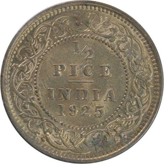 Bronze Half Pice Coin of King George V of 1925.