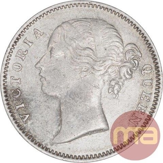 Silver Half Rupee Coin of Victoria Queen of 1840.