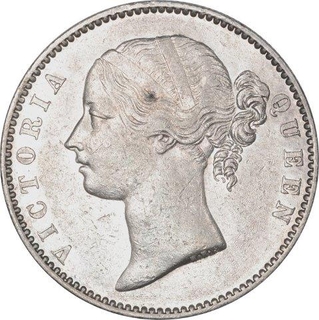 Silver One Rupee Coin of Victoria Queen of 1840.