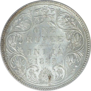 Silver One Rupee Coin of Victoria Empress of 1885.