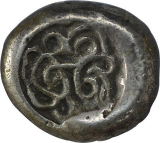 Extremely Rare Punch Marked Silver Two and Half Shana Coin of Matsya Janapada.