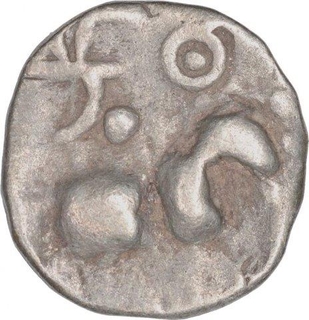 Punch Marked Silver Half Karshapana Coin of Saurashatra Janapada. 