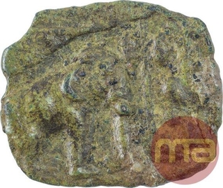 Copper Square Coin of Sangam Pandya.