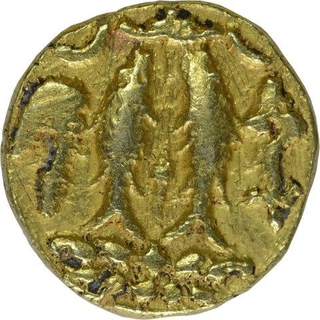 Gold Gadyana Coin of Pandya Dhanajaya of Alupas Dynasty.