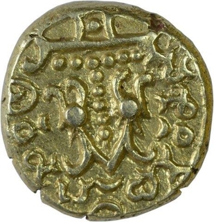 Gold Gadyana Coin of Pandya Dhananjaya of Alupas Dynasty.