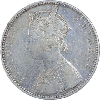 Silver One Rupee Coin of Ganga Singh of Bikaner State.