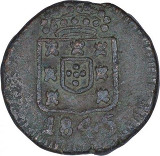 Copper Seven & Half Reis Coin of Maria II of Goa of Indo Portuguese.