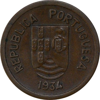 Bronze One Tanga Coin of Indo Portuguese.