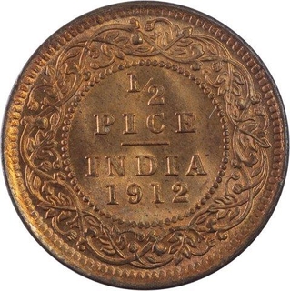 Bronze Half Pice Coin of King George V of 1912.