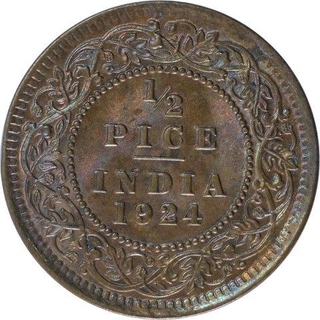 Bronze Half Pice Coin of King George V of 1924.