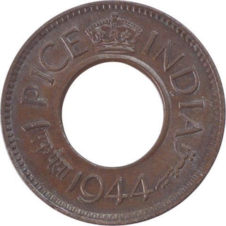 Bronze Half Pice Coin of King George VI of calcutta Mint of 1944.