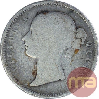 Silver Half Rupee Coin of Victoria Queen of 1840.