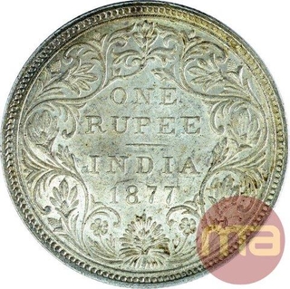 Silver One Rupee Coin of Victoria Empress of 1877.